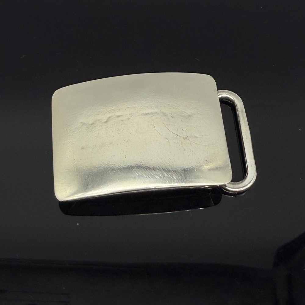Vintage Solid Sterling Silver 925 Plain Clamp Belt Buckle 25g Unisex Men Women